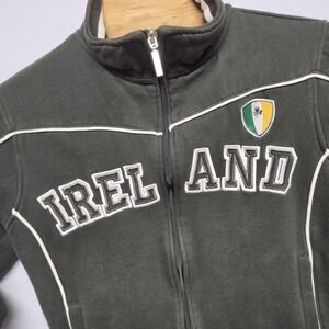 Retro Irish Ireland Men's Track And Field Style Green Jacket Full Zip Size Med.